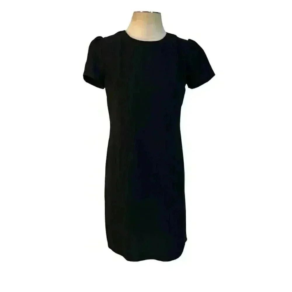 Banana Republic Women's Black Polyester Pleated Sleeve Sheath Dress - Picture 2 of 12